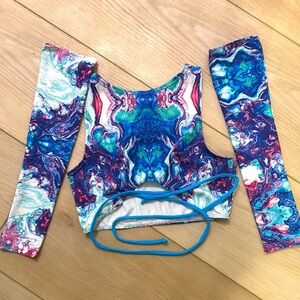 Freedom Rave Wear under boob top and arm warmers